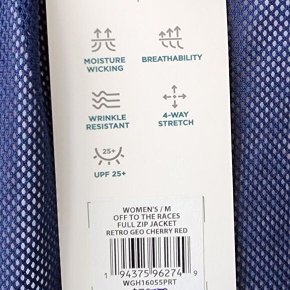 Lady Hagan Full Zip Athletic Jacket | Med | Retro Geo Cherry Red NWT - Picture 9 of 10